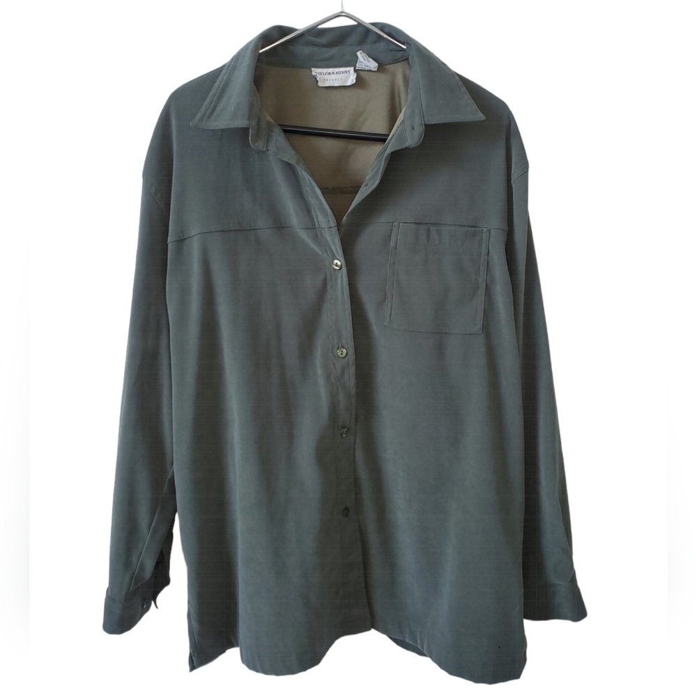 Green women's button down